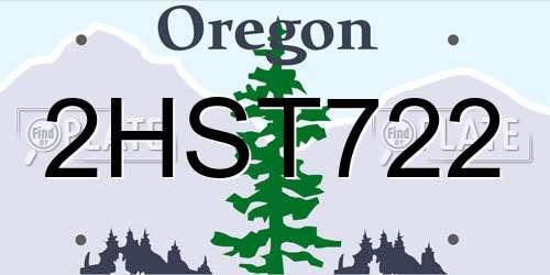 2HST722 Oregon License Plate
