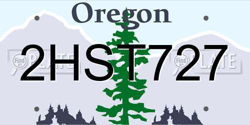 2HST727 Oregon License Plate