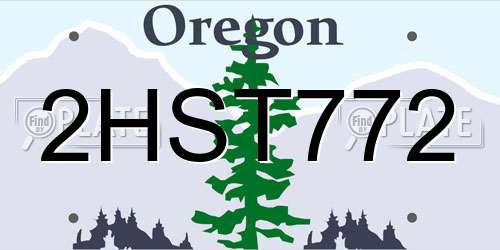 2HST772 Oregon License Plate