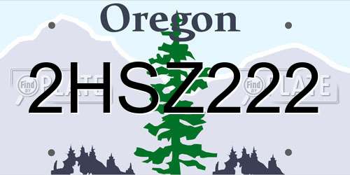 2HSZ222 Oregon License Plate