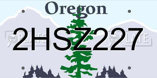 2HSZ227 Oregon License Plate