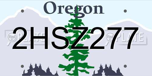 2HSZ277 Oregon License Plate