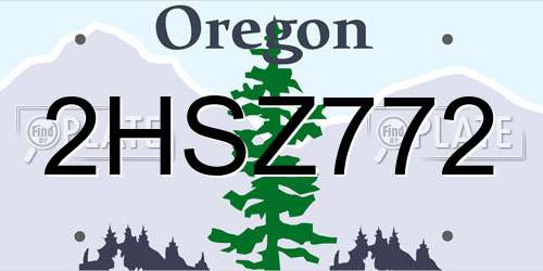 2HSZ772 Oregon License Plate