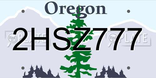 2HSZ777 Oregon License Plate