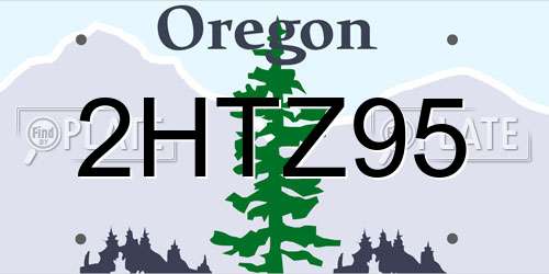 2HTZ95 Oregon License Plate