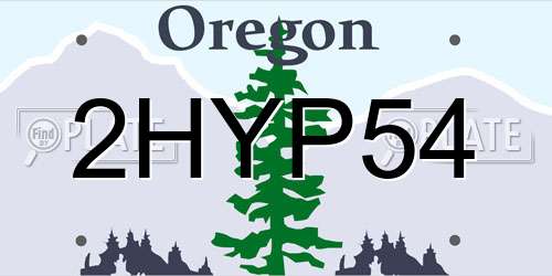 2HYP54 Oregon License Plate