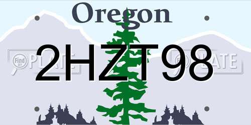2HZT98 Oregon License Plate