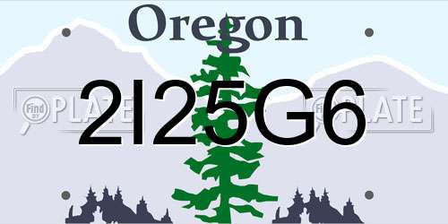 2I25G6 Oregon License Plate