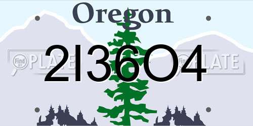 2I36O4 Oregon License Plate