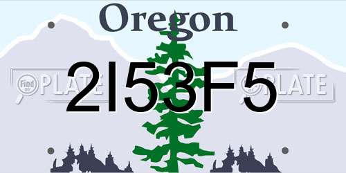 2I53F5 Oregon License Plate
