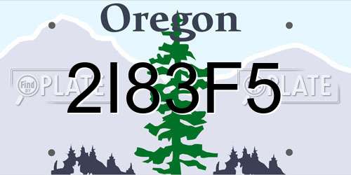 2I83F5 Oregon License Plate