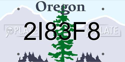 2I83F8 Oregon License Plate