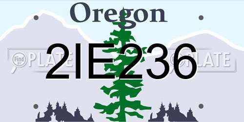 2IE236 Oregon License Plate