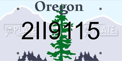 2II9115 Oregon License Plate