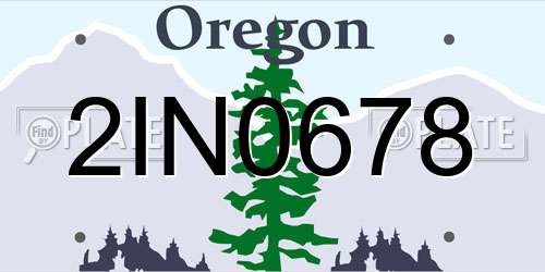 2IN0678 Oregon License Plate
