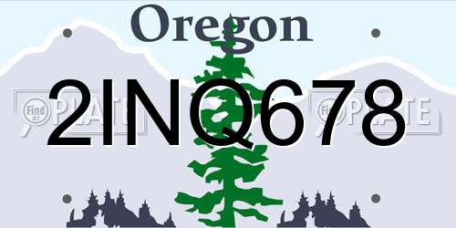 2INQ678 Oregon License Plate