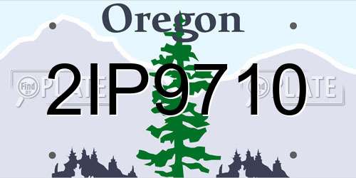 2IP9710 Oregon License Plate