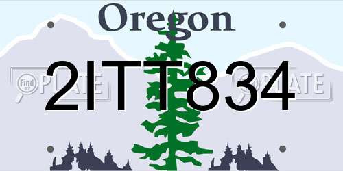 2ITT834 Oregon License Plate
