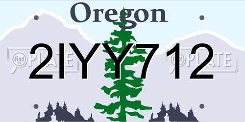 2IYY712 Oregon License Plate
