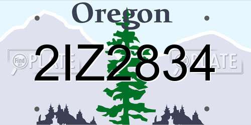 2IZ2834 Oregon License Plate