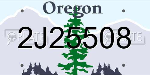 2J25508 Oregon License Plate