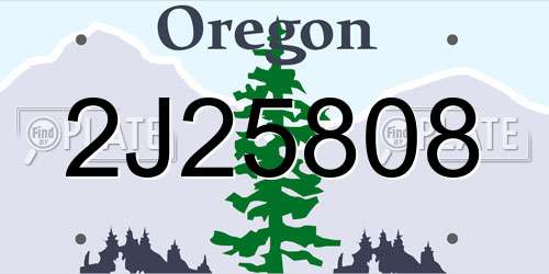 2J25808 Oregon License Plate
