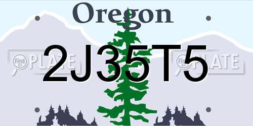 2J35T5 Oregon License Plate