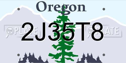 2J35T8 Oregon License Plate