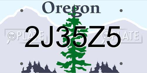2J35Z5 Oregon License Plate