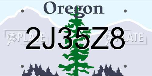 2J35Z8 Oregon License Plate