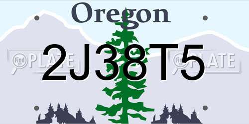 2J38T5 Oregon License Plate