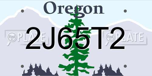 2J65T2 Oregon License Plate