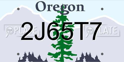 2J65T7 Oregon License Plate