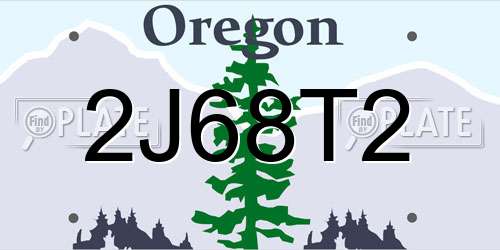 2J68T2 Oregon License Plate