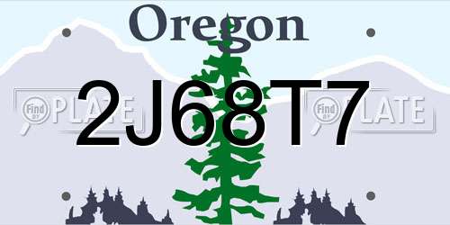 2J68T7 Oregon License Plate