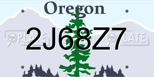 2J68Z7 Oregon License Plate