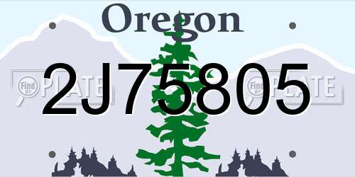2J75805 Oregon License Plate