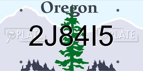 2J84I5 Oregon License Plate