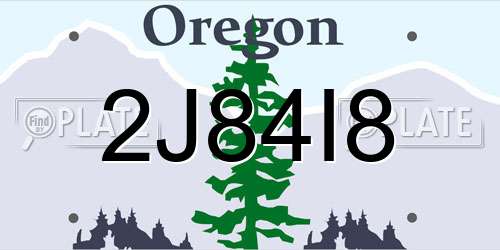 2J84I8 Oregon License Plate