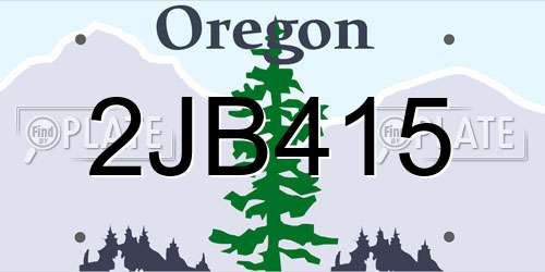 2JB415 Oregon License Plate