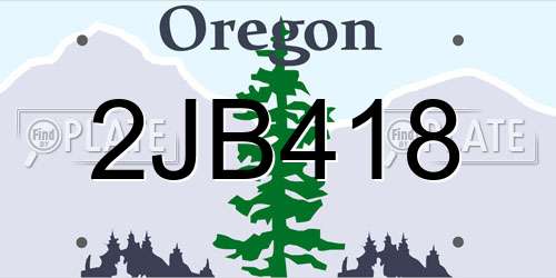 2JB418 Oregon License Plate