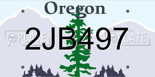 2JB497 Oregon License Plate