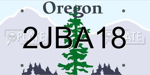 2JBA18 Oregon License Plate