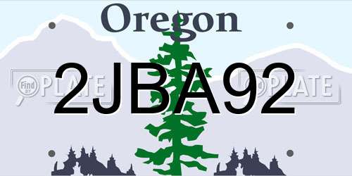 2JBA92 Oregon License Plate