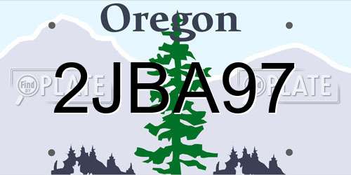 2JBA97 Oregon License Plate