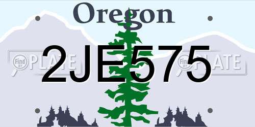2JE575 Oregon License Plate