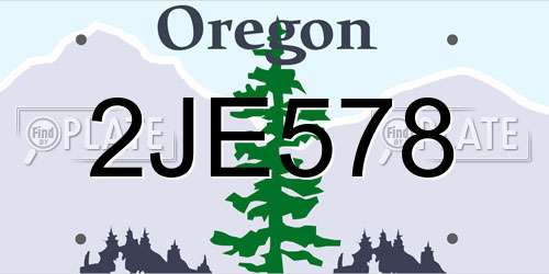 2JE578 Oregon License Plate