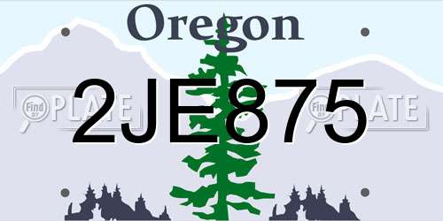 2JE875 Oregon License Plate