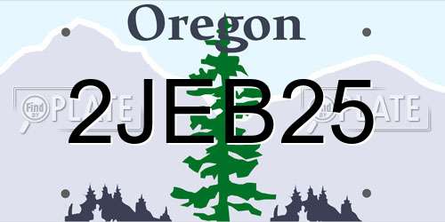 2JEB25 Oregon License Plate