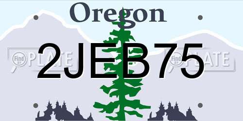 2JEB75 Oregon License Plate